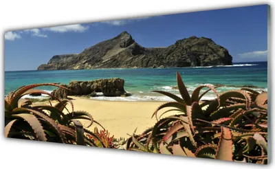 Produktbild von Acrylglasbilder 125x50 Wandbild Druck Strand Meer Felsen Landschaft