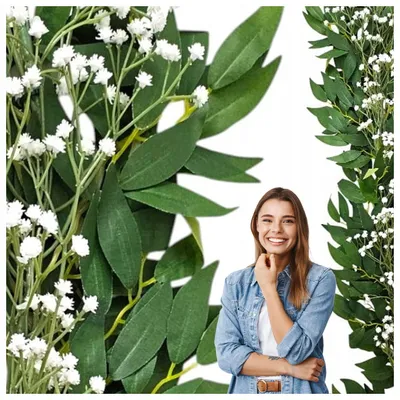 Produktbild von Griny Künstliche Schleierkraut-Girlande Weiß Hochzeit Dekoration