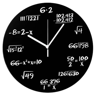 Obrázek produktu pro Matematické hodiny Gadget Master, černé, plastové, s matematickými vzorci, na baterie