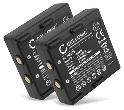 Image de CELLONIC 2x Batterie pour Télécommande Compatible avec Hetronic Nova, 68300520, Ergo, HE520 - (600mAh, 9.6V)
