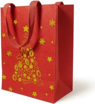 Zdjęcie produktu dla Torba KRAFT 180x100x230mm Czerwona Na Prezenty Świąteczne i Upominki