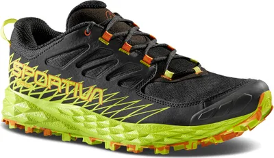 Trailrunning-Schuh "Lycan Gtx" von La Sportiva in Schwarz und Gelb mit griffiger Sohle.