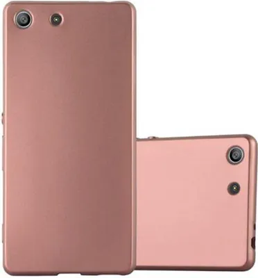 Produktbild von Cadorabo Schutzhülle für Sony Xperia M5 Hülle in Gold Handyhülle TPU Silikon Etui Cover Case