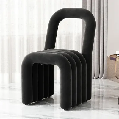 Produktbild von Makeup Hocker kreativer Stuhlhocker, Moderner Schminkstuhl, Kosmetikstuhl, Sitzhocker für Frisiertisch, Schminkhocker schwarz 【GQY-HEI】