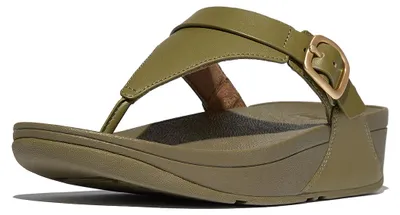 Produktbild von FitFlop Lulu Adjustable Toe Post - Leather GRÜN 40