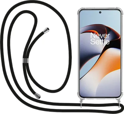 Produktbild von Smartphonica Telefon Fall geeignet für OnePlus 11R mit Lanyard und Bumper - Fall mit Telefonkabel - TPU Backcover Fall stoßfest mit Lanyard - Transparent
