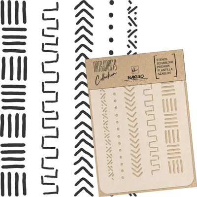 Produktbild von Malschablone für Handwerk A4 21x30cm, Schlammtuch Afrikanisch Boho Muster, Wiederverwendbare Kunststoff DIY & Scrapbooking Zeichenschablone