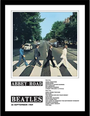 Immagine prodotto di The Beatles - Stampa incorniciata "Abbey Road" PM10352 (40 cm x 30 cm) (Bianco/Nero)