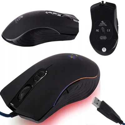 Immagine prodotto di Mouse ottico per notebook e PC con cavo USB 170 cm 5 livelli DPI retroilluminazione RGB e 4 pulsanti