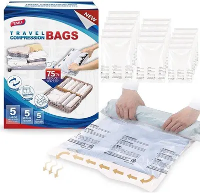 Produktbild von Reisevacuumbeutel für Kleidung, 12er Pack, Space-Saver