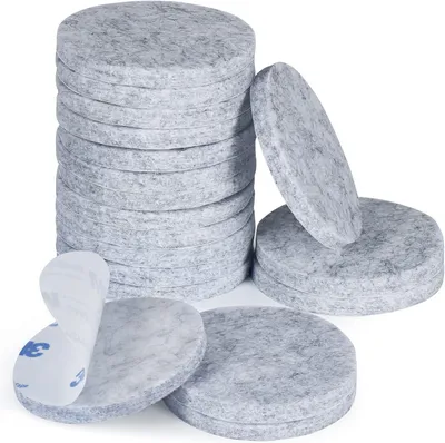 Produktbild von Selbstklebende Filzgleiter rund, 50 mm, 18 Stück, für Möbel und Böden (Grau)