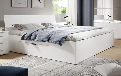 Image de Lit double Beta blanc, surface de couchage 160 x 200 cm