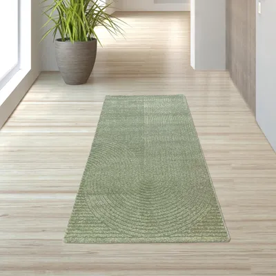Image de Tapis de salon effet 3D en arc de cercle vert Taille - 80 x 150 cm