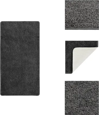 Image de vidaXL Tapis Shaggy Gris foncé 80x150 cm Antidérapant - Tapis