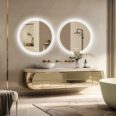 Immagine prodotto di Specchio da bagno circolare con illuminazione a LED e funzione antiappannamento