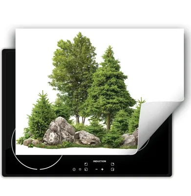 Produktbild von DarHaus Herdabdeckplatte 70x52 cm Anti Rutsch Matte Aufrollbar, Bäume