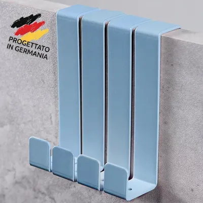 Immagine prodotto di DEKAZIA® 4 Ganci Porta Camera Bambini Blu – Appendiabiti Porta Bambini