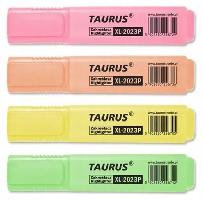 Produktbild von Taurus Textmarker Set Pastell 4 Farben