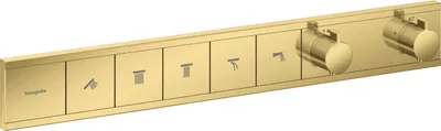 Produktbild von Fertigmontageset RAINSELECT f UP-Thermostat 5 Verbr pol. gold optic polished gold optic