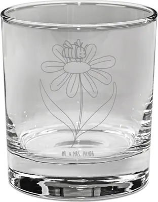 Produktbild von Mr. & Mrs. Panda Glas Hummel Blume - Transparent - Geschenk, Hummeln, Cocktailglas, Gute Laune, Tumbler, Gin, Ginglas, Natur, Feld, Wespe