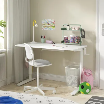 Produktbild von Schreibtischkombination Sitz/Stehen, weiß, 117x60cm