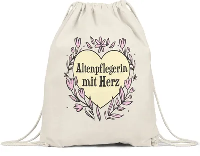 Produktbild von Altenpflegerin mit Herz Turnbeutel Gymsack  Geschenkidee Zum Danke Sagen Beste Altenpflegerin