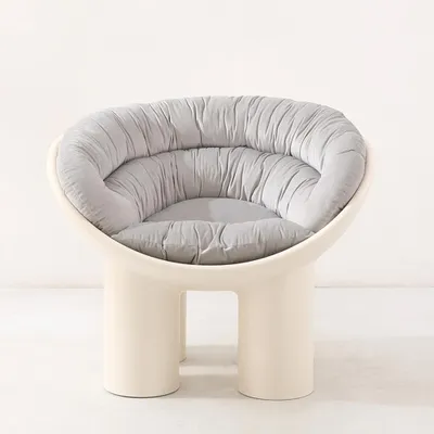 Produktbild von Elefantenbeinstuhl – Einzelsessel, Sofasessel, Relaxsessel, Rückenlehnenstuhl mit Kissen, Beige 84.2×57×62.5 cm 【BDG-4277B】