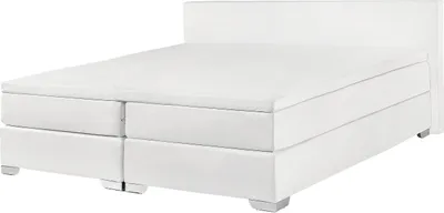 Produktbild von BELIANI Boxspringbett Kunstleder in Weiß 180 x 200 cm modernes Polsterbett Hotelbett