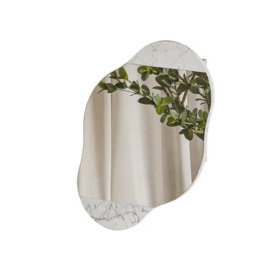 Zdjęcie produktu dla Skye Decor, Cloud Storage Bathroom Wall Mirror - Carrara, szafka łazienkowa, 100% MELAMINE COATED SLIPBOARD, Carrara, 60 x 13 x 75 cm