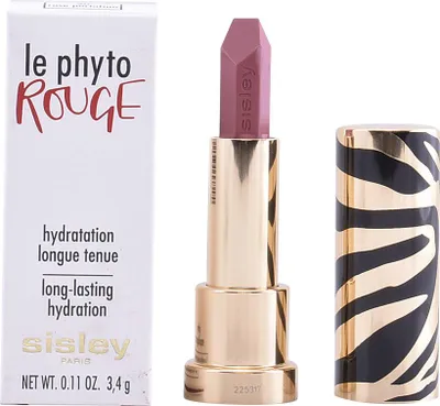 A lipstick and its packaging are displayed against a white background.