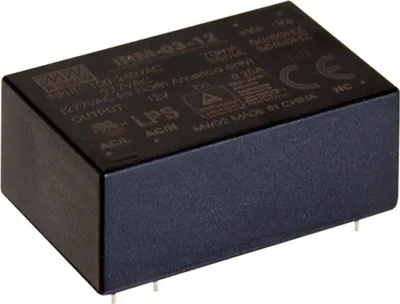 Produktbild von MEANWELL IRM-03-12 - AC/DC Netzteil, vergossen, single output - Modul 3W 12V/0,25A PCB