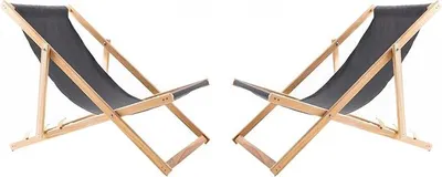 Imagen del producto de Silla reclinable plegable - Silla de jardín plegable con capacidad de hasta 120 kg, tumbona de madera de haya sin reposabrazos - Respaldo ajustable en 3 posiciones (2 unidades, color gris)