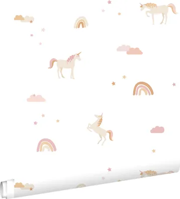 Obrázek produktu pro ESTAhome Tapety jednorožci béžová,jemná růžováIochry žlutá - 139538 - 50 x 900 cm