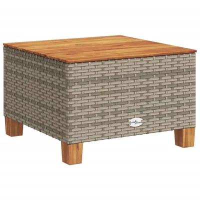 Zdjęcie produktu dla Stolik ogrodowy, szary, 55x55x36 cm rattan PE i drewno akacjowe