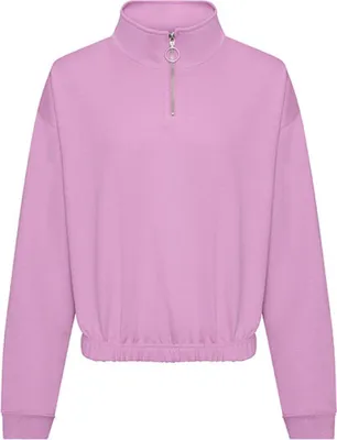 Produktbild von Just Hoods JH037 | WomenŽs Cropped 1/4 Zip Damen Sweatshirt - Farbe: Lavender - Größe: XXS