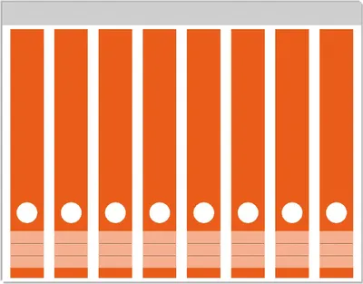 Produktbild von Wallario Ordnerrücken Sticker, selbstklebend für schmale Ordner, 8 Stück, Motiv Orange