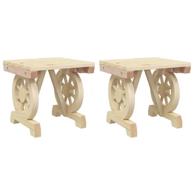 Produktbild von Garten-Fußhocker 2 Stk. Massivholz Tanne