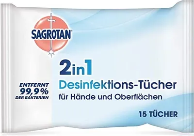 Zdjęcie produktu dla SAGROTAN® 3025706 SAGROTAN® Chusteczki dezynfekujące 15 chusteczek
