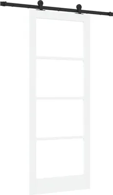Obrázek produktu pro vidaXL Posuvné dveře ORKDAL, bílé, 83 x 211 cm, masivní borovice a sklo