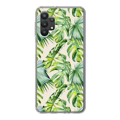 Produktbild von MuchoWow® Handyhülle Schutzhülle Hülle für Samsung Galaxy A32 5G Blätter - Muster - Monstera Silikon Softcase Handy Hülle - Softcase