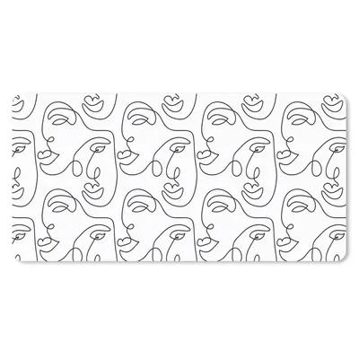 Produktbild von MuchoWow® Mauspad Mousepad Strichzeichnungen - Muster - Schwarz und Weiß 60x30 cm - Mousepads - Maus Mat - Pad - Mausunterlage - Nachhaltig
