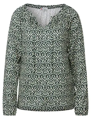 Produktbild von Street One Langarmshirt 'Bedrucktes Raglan Shirt', A322965, hunter green, Gr. 40