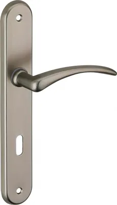 Image de Ensemble de poignées pour porte de chambre Selene trou de clé, carré 7mm, entr'axes 195mm, nickelé satiné - THIRARD