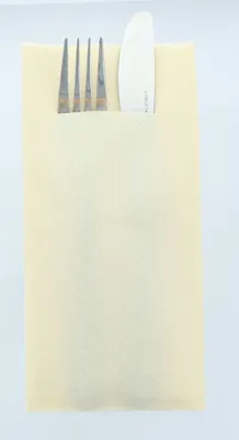 Produktbild von Airlaid Besteckservietten Creme, 40 x 40 cm, 75 Stück - Mank