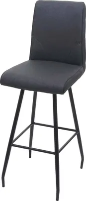 Produktbild von Barhocker HWC-H72, Barstuhl Tresenhocker, Fußablage Stahl Stoff/Textil  dunkelgrau