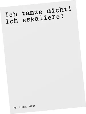 Produktbild von Mr. & Mrs. Panda Postkarte Ich tanze nicht! Ich... - Weiß - Geschenk, Ansichtskarte, Grußkarte, einzelkarte, Tanzen Party Feiern, bildkarte, Sprüche, Postkarten