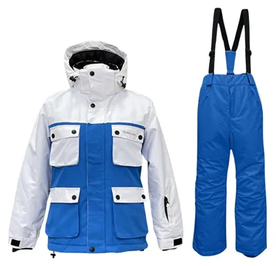 Image de Ensemble de vêtements de ski d'hiver pour enfants, comprenant une veste et un pantalon, de couleur gris clair