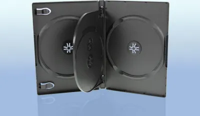Produktbild von 100 DVD Hüllen / Farbe: schwarz / 4er 4fach DVD Box