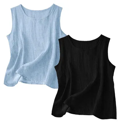 Productafbeelding van Dames Katoenen Tanktop met Ronde Hals
