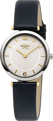 Produktbild von Boccia 3362-01 Damen-Armbanduhr Titan mit Lederband Schwarz